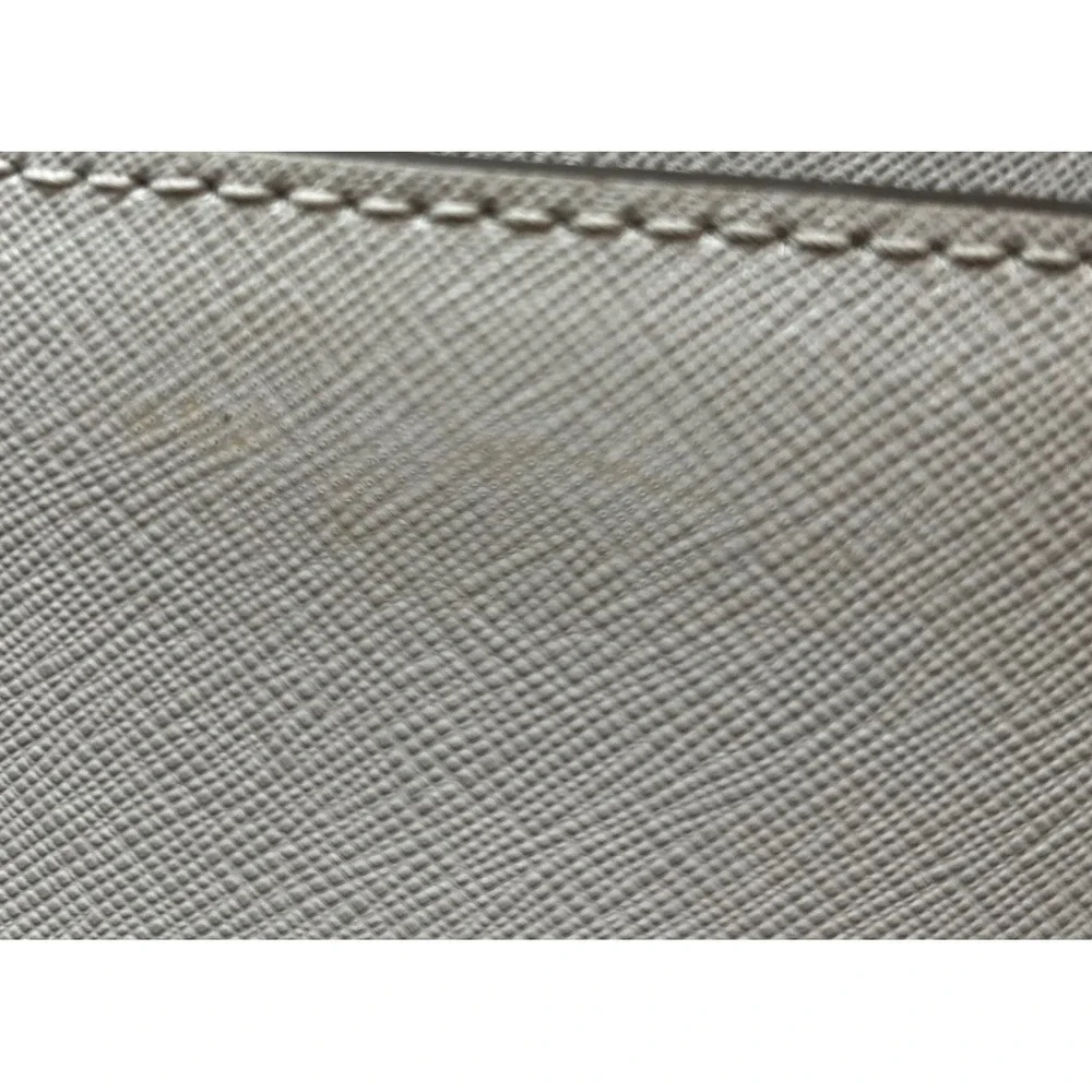 Michael Kors Dillon Grey Saffiano Leather Satchel Crossbody Handbag Silver HW